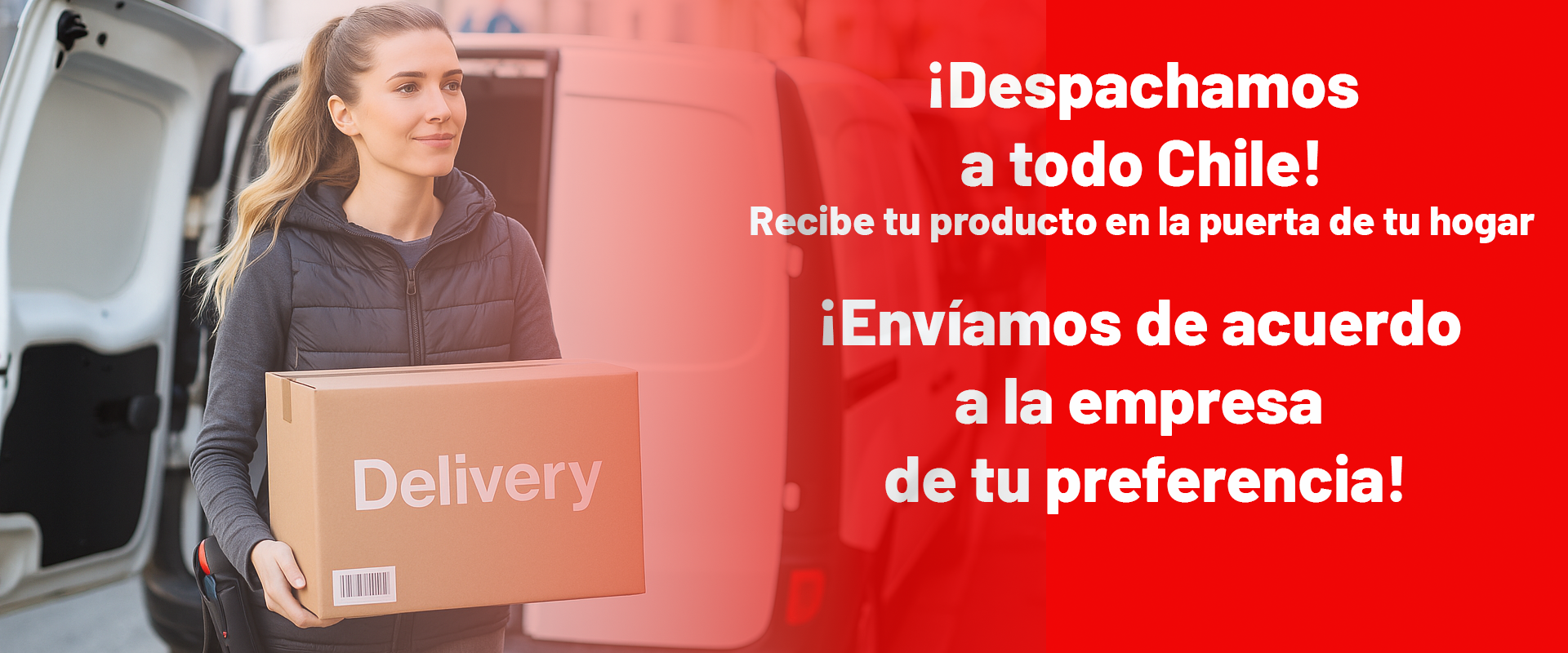 Imagen de banner de envío de productos para máquinarias pesadas